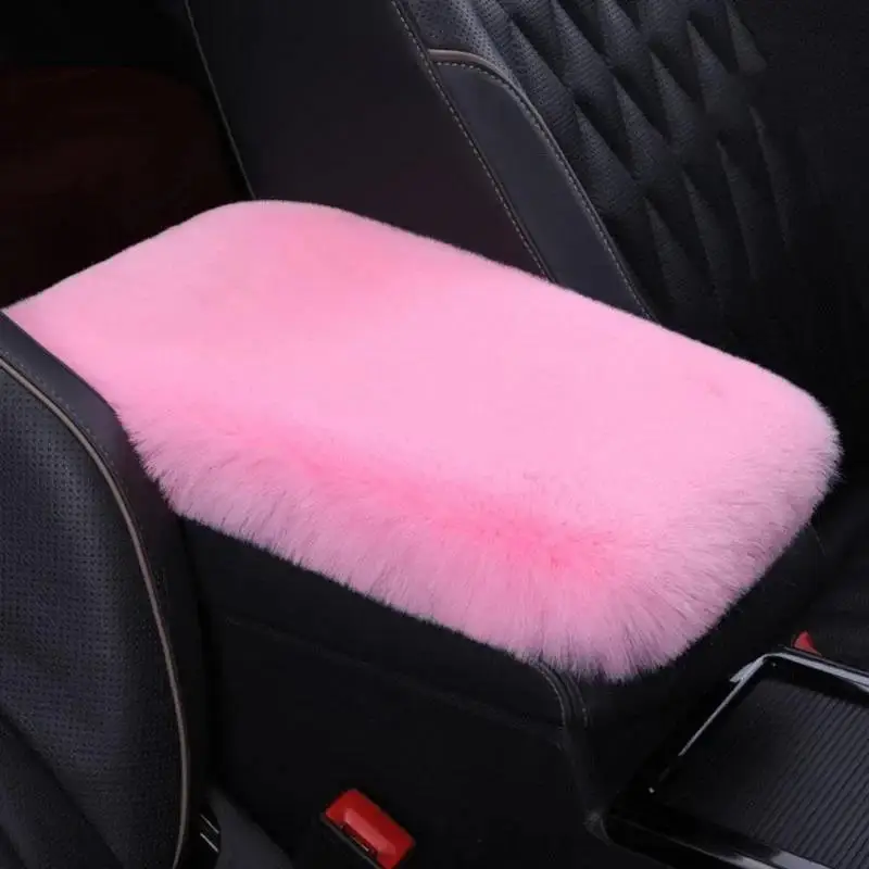 Car Armrest Box Cushion Imitation Rabbit Plush Car Box Arm Cushion Universal Car Interior Decoration