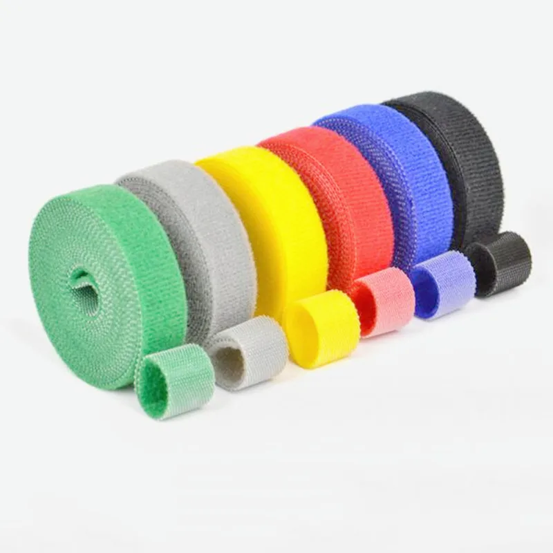 สายรัดตัวหนีบสายเคเบิลไนลอนใช้ซ้ำได้1เมตร, สายรัดสายรัดสายไฟใช้ซ้ำได้ม้วนสายเคเบิลรัดเทปวิเศษ