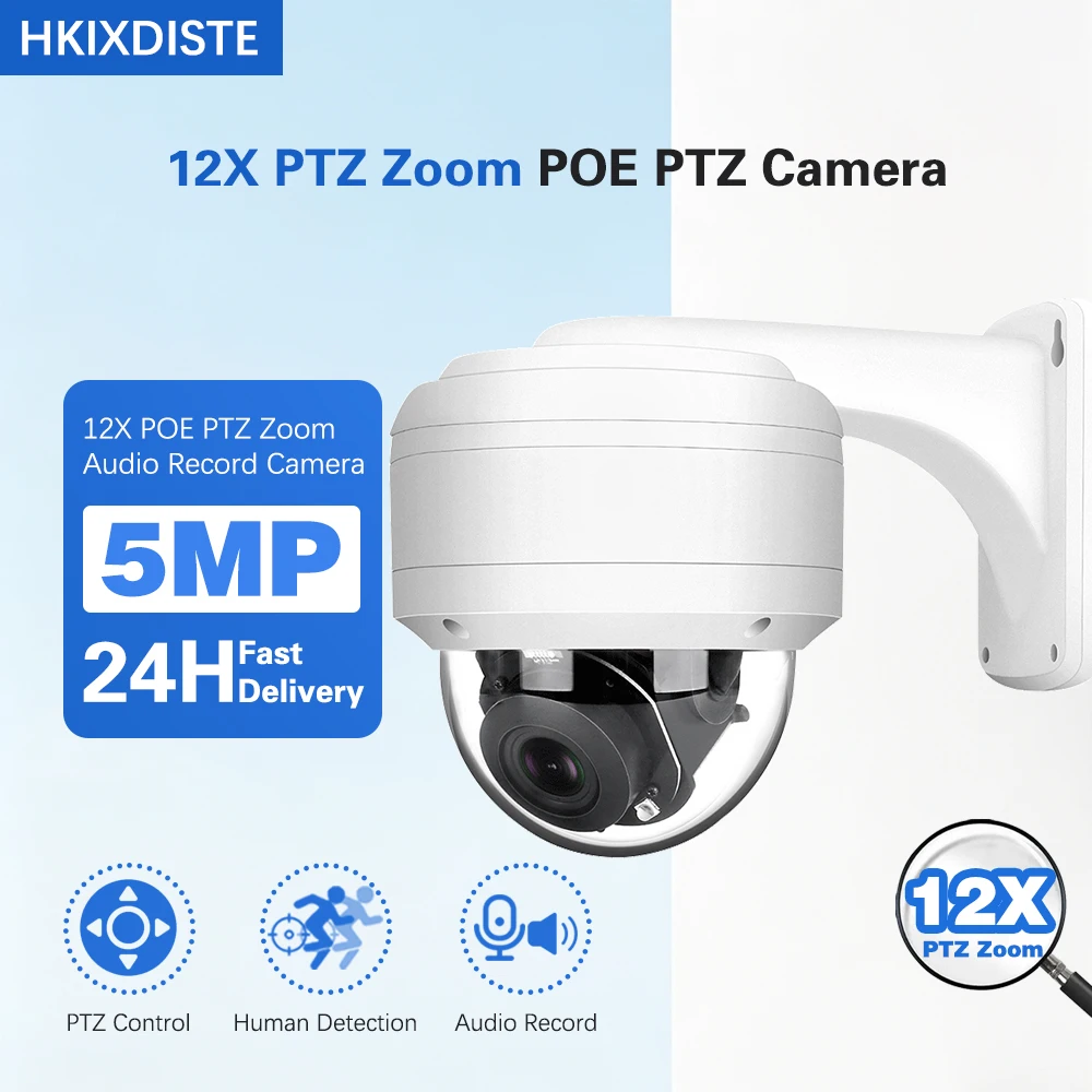 

8MP 4K 5MP POE IP Camera 12X Optical Zoom Surveillance Camera Metal Ceiling Mount Night Vision PTZ Security Camera VideoLink App