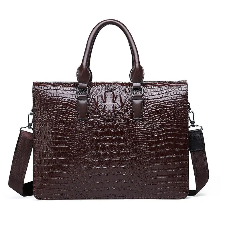 Étui à bombes en cuir d'alligator de luxe pour hommes, sac de messager pour ordinateur portable, étui à bombes pour hommes, sac lancé pour ordinateur, affaires, haute qualité, nouveau