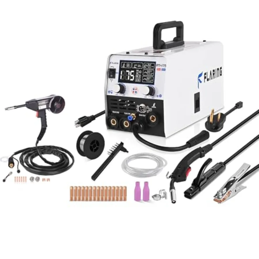 175amp MIG Welder 5 IN 1 Dual Voltage 120V 240V Welding Machine with Spool Gun for Metal Fabrication Automotive Repair