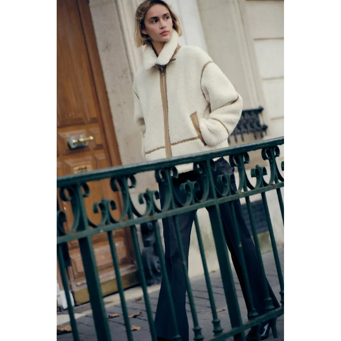 Double-Sided Faion Fce Jaet Outerwear ZR Sle Women's Autumn Winter New Arrival Warm Polyester Fiber Long Sve Zipper