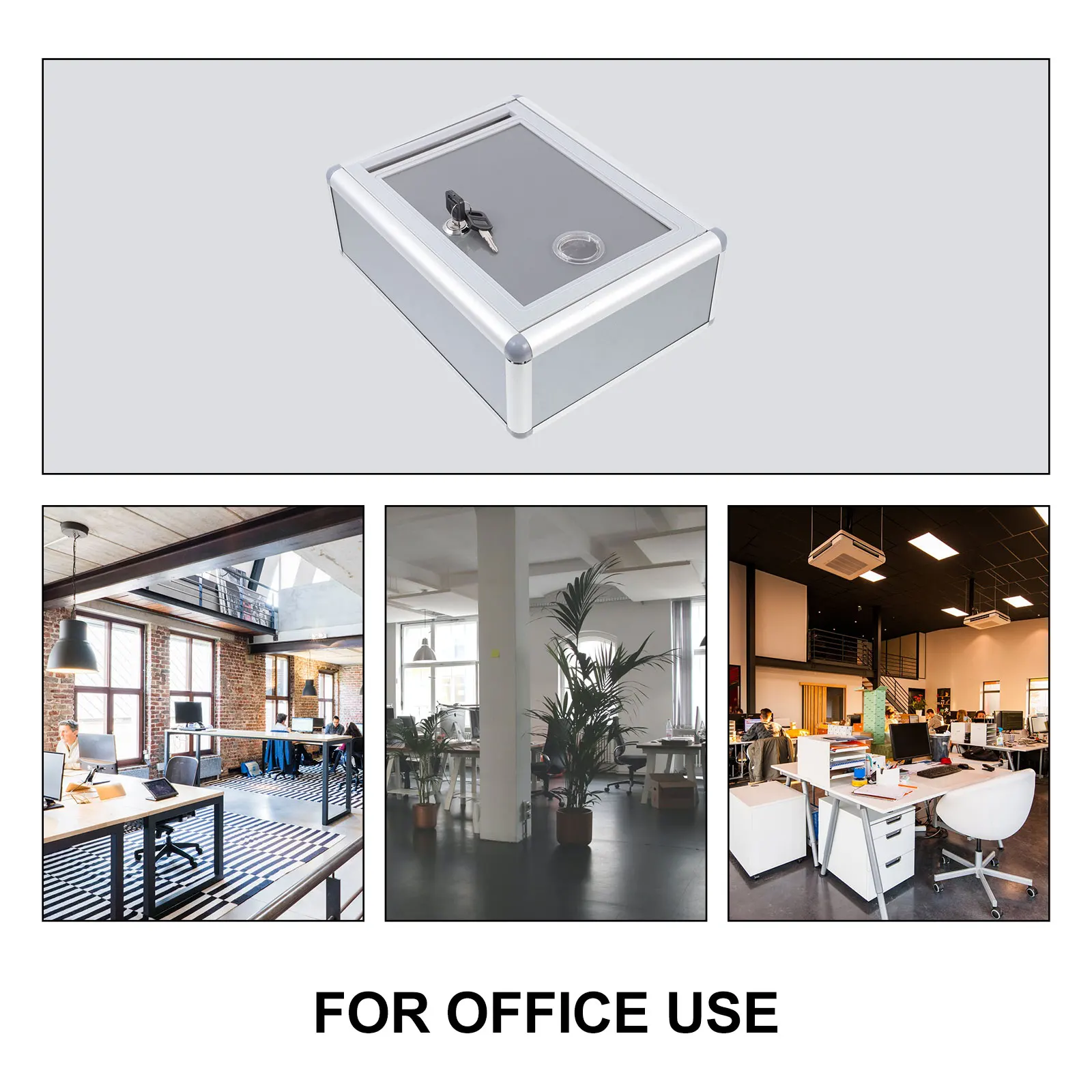 

Suggestion Box Metal Mailbox Office Supplies Aluminum Alloy Secure Lock Wall Mount Letter Slot Durable Storage Container For