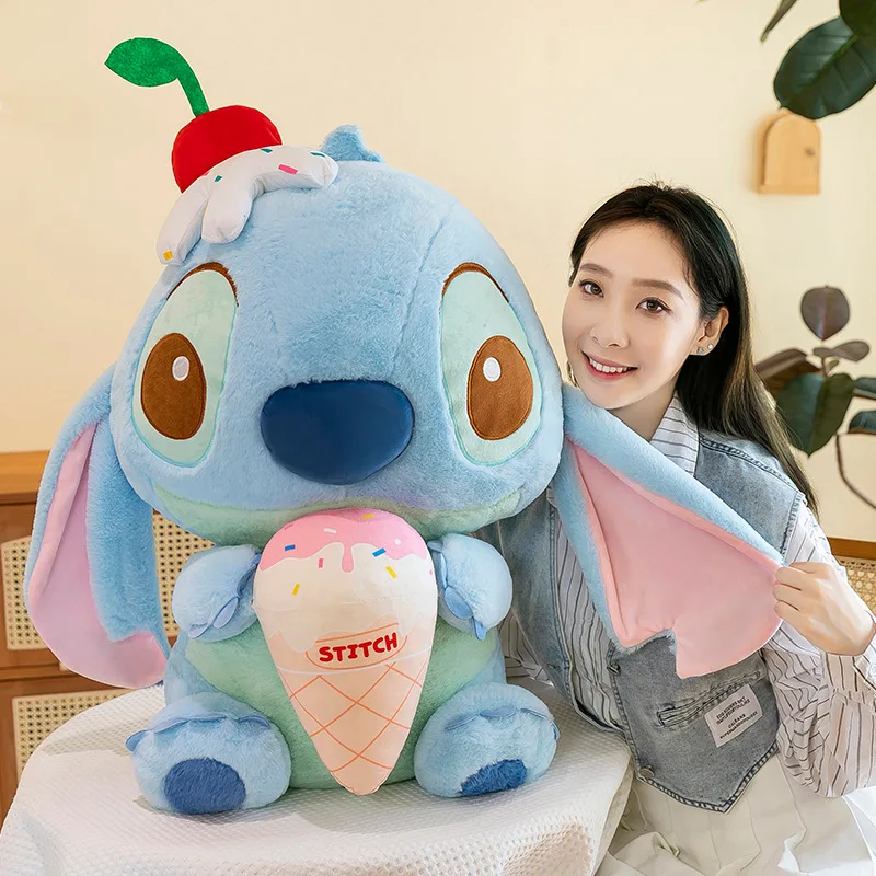 28/80cm Disney Lilo and Stitch Plush Toys Anime Plushie Stich Dolls Kawaii Summer Ice Cream Stuffed Gift Kids Kids Christmas