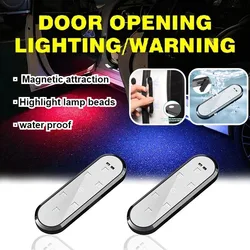 Luces LED anticolisión para puerta de advertencia de coche, luces intermitentes para puerta abierta, sensor, luz ambiental de bienvenida sin cableado