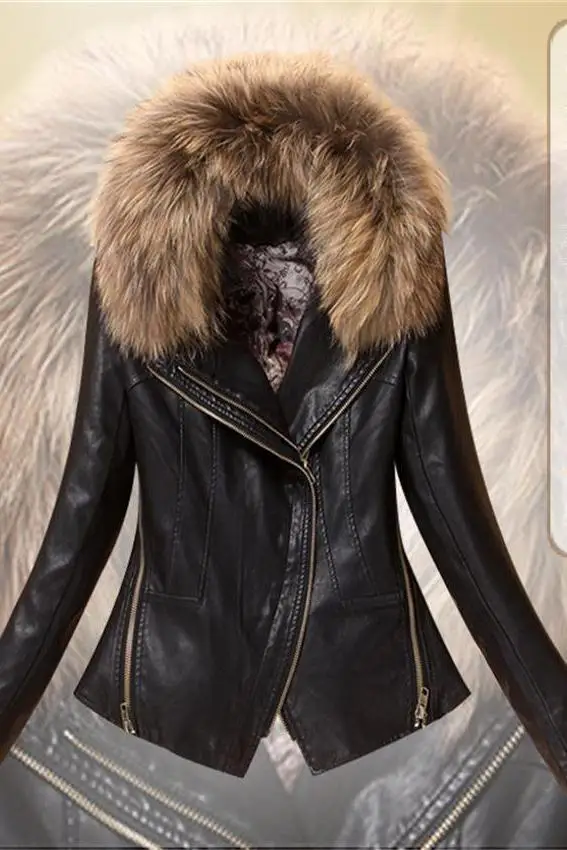 

2024 Spring Autumn Genuine Leather Jacket Women Short Slim Fit Coat Fur Collar Waist Design Fashion Casual Outerwear Tops