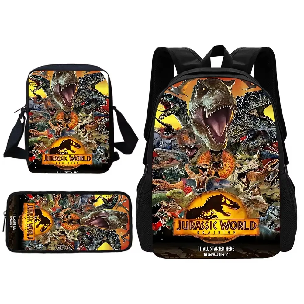 Jurassic Period Dinosaur Park Child School Backpack With Shoulder Bag Pencil Bags School Bags for Boys Girls Best Gift