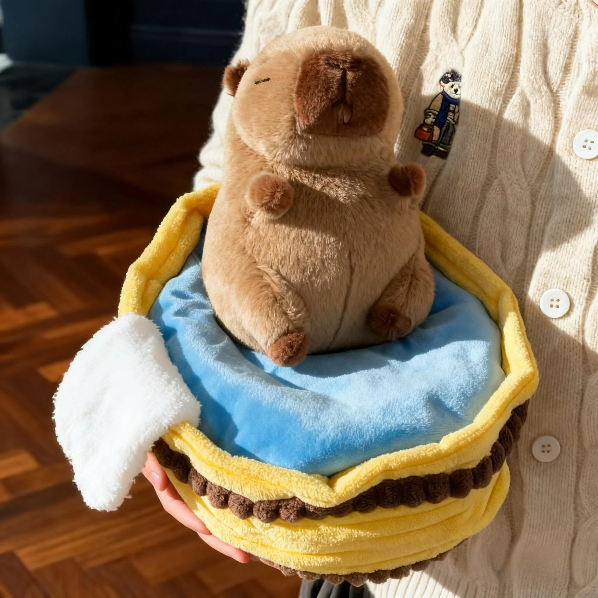 14-16cm Kawaii Soaking Capybara Plush Stuffed Animal Bathtub Doll bedroom Decor Ornament Birthday Holiday Gift  Boys Girls Kids