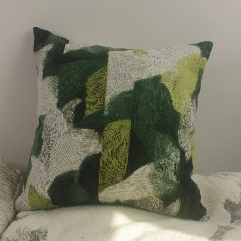 Green Geometric Pillows Abstract Art Cushion Case Modern Luxury Decorative Pillow Cover For Sofa Chair Home Decorations
