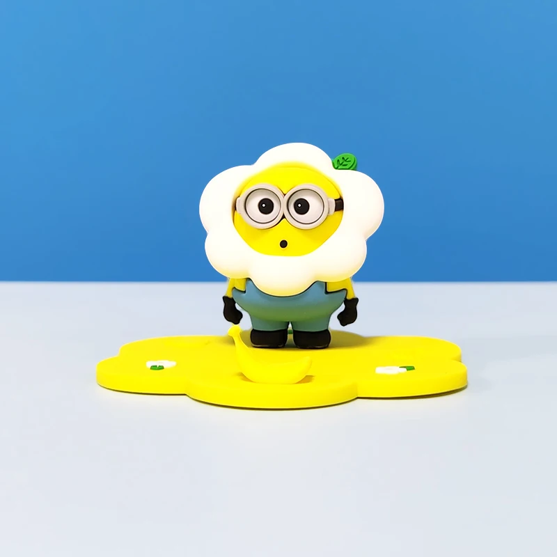 MINISO Huahua Minionki BOB stojak na telefon komórkowy na biurko urocze kreskówki ozdoby na biurko leniwa mała półka zabawka dekoracja prezent