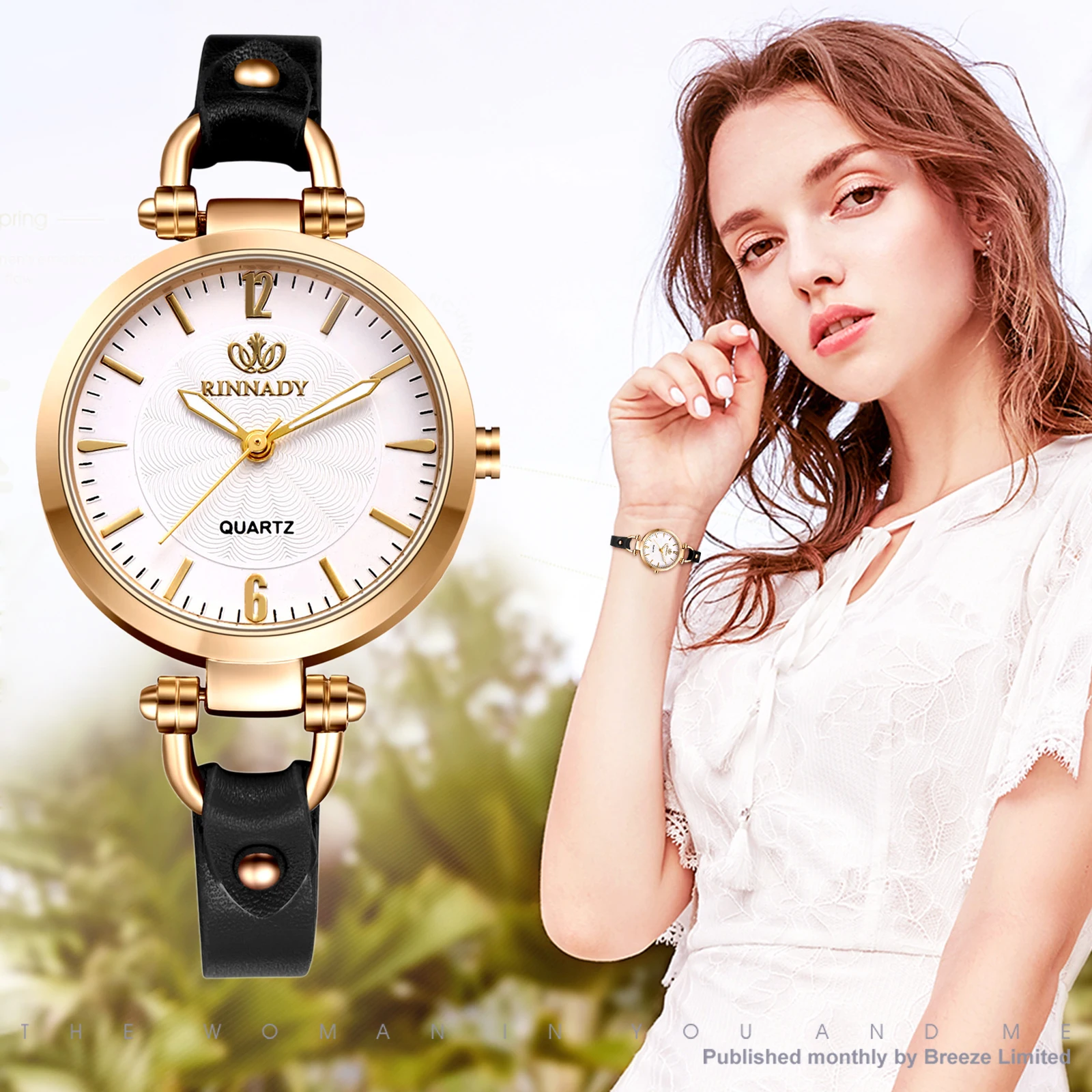 Lancardo wykwintna modna analogowa kwarcowa damska damska bransoletka w stylu Punk skórzany pasek na co dzień