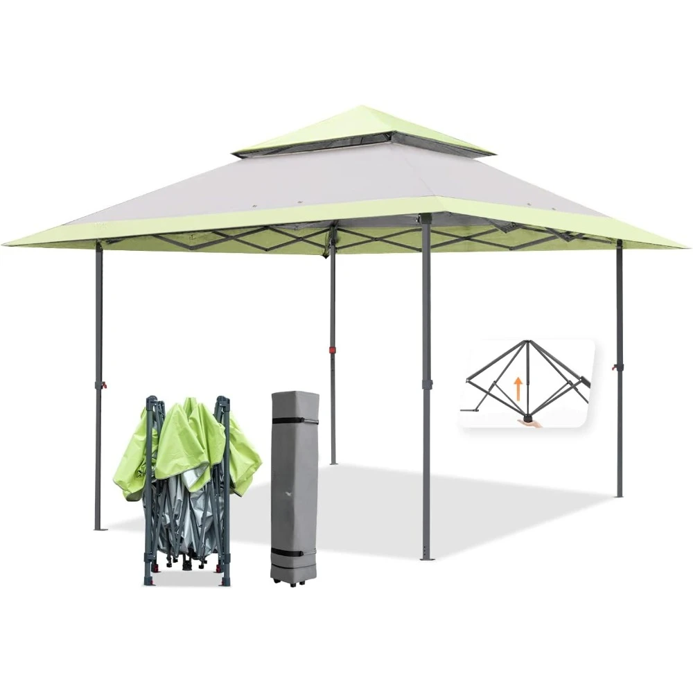 13x13 Instant Outdoor Canopy Easy Single Person Set-up Folding Shelter w/Auto Extending Eaves 169 Square Feet of Shade