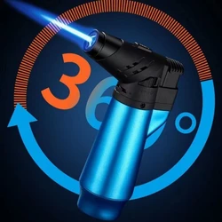 2 In 1 Jet Flame Lighter Double Fire Adjustable Kitchen BBQ Butane Gas Windproof Welding Gun Turbo Torch Cigarette Cigar Lighter