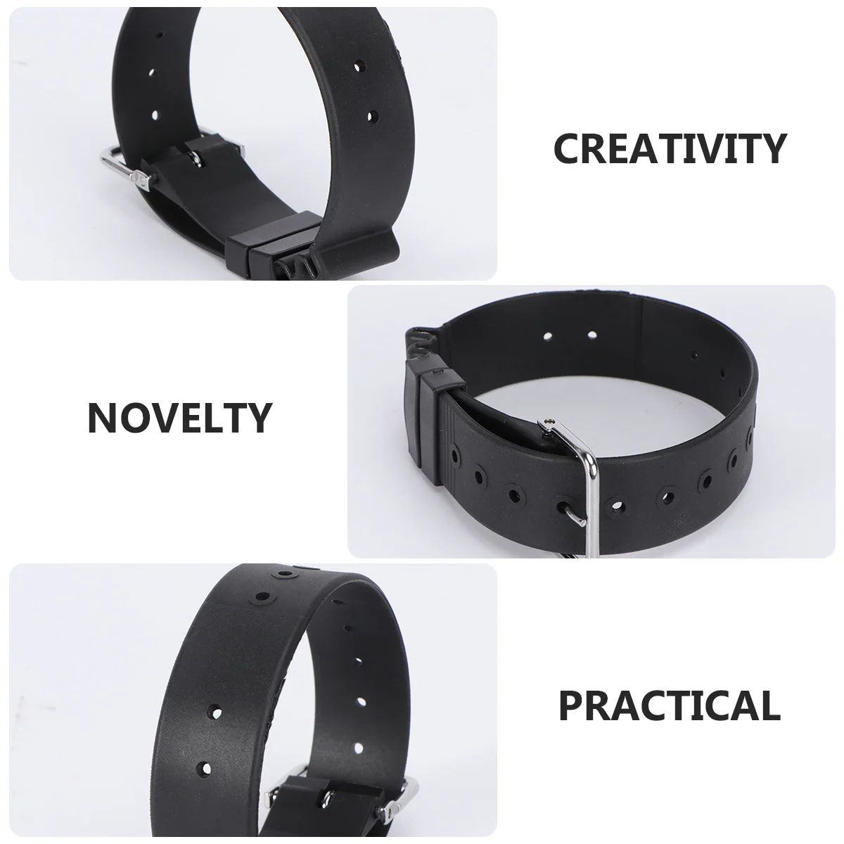 

Waterproof Black Compass Watch Band Replaceable Rubber Strap Durable Comfortable Wristband for Traditional Watch