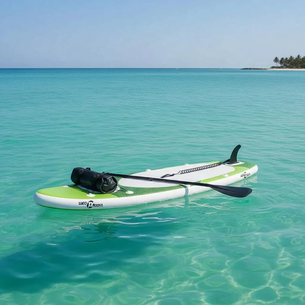 Aufblasbares SUP-Board-Set in Grün, 300x76x10 cm