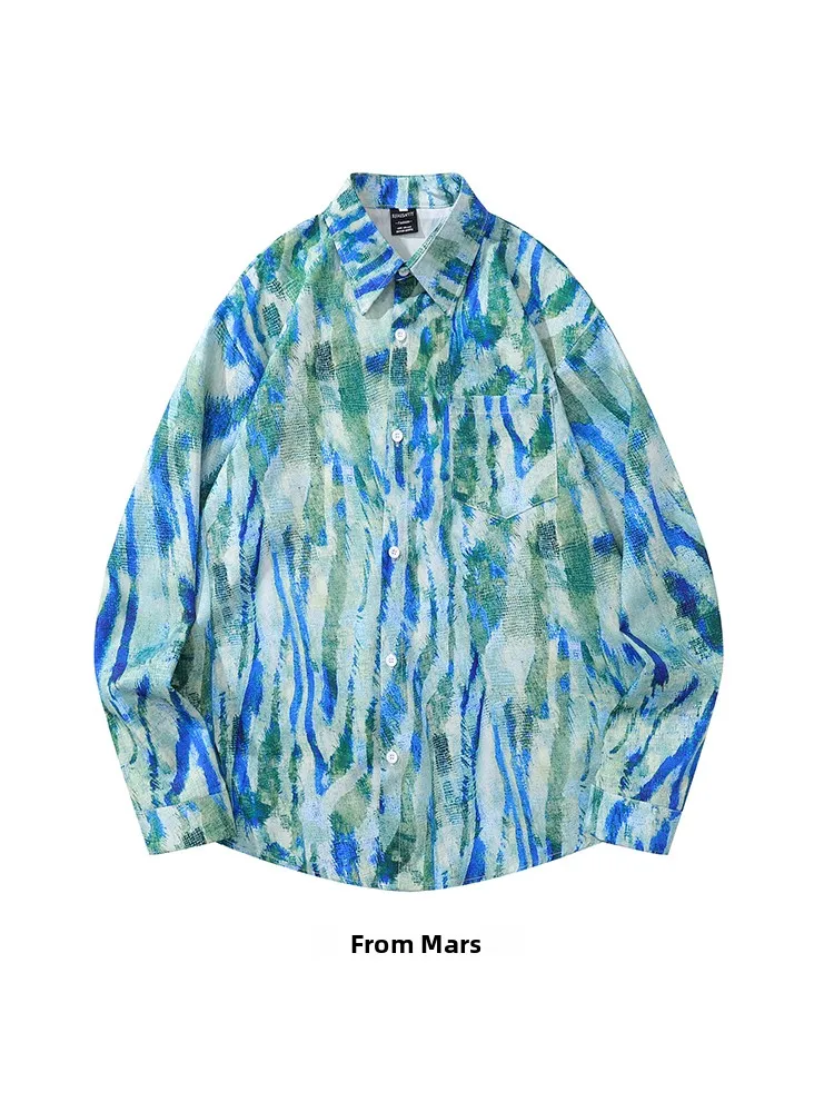 

Рубашка свободного кроя с длинными рукавами в американском ретро-стиле от Star River Design, повседневная мужская рубашка премиум-класса, осенне-зимняя мода