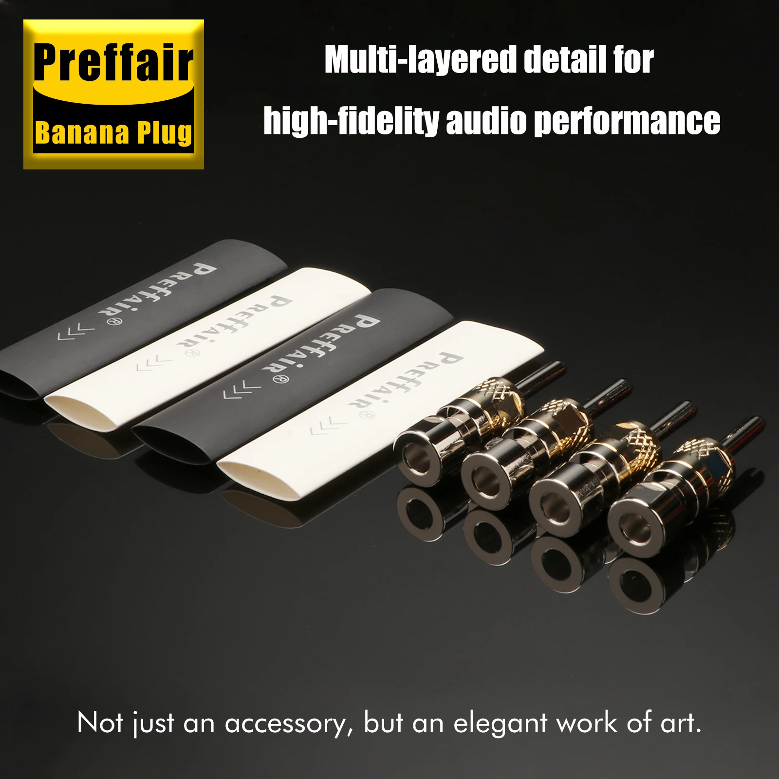 Preffair BA1481R High-End rhodiumbeschichteter, selbstverriegelnder Bananenstecker für Lautsprecherkabel für DIY-Lautsprecherkabel Audio/Video – Detail 4