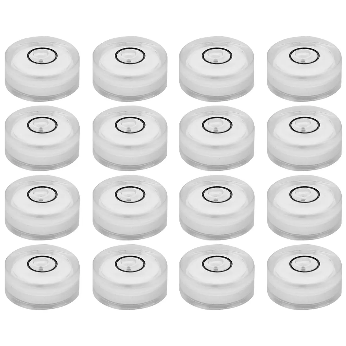 

Набор из 16 универсальных уровней-поплавков: диаметр 15 мм, толщина 6 мм, простые в использовании, не требуют точной настройки, для выравнивания поверхностей, горизонтальный пузырьковый уровень