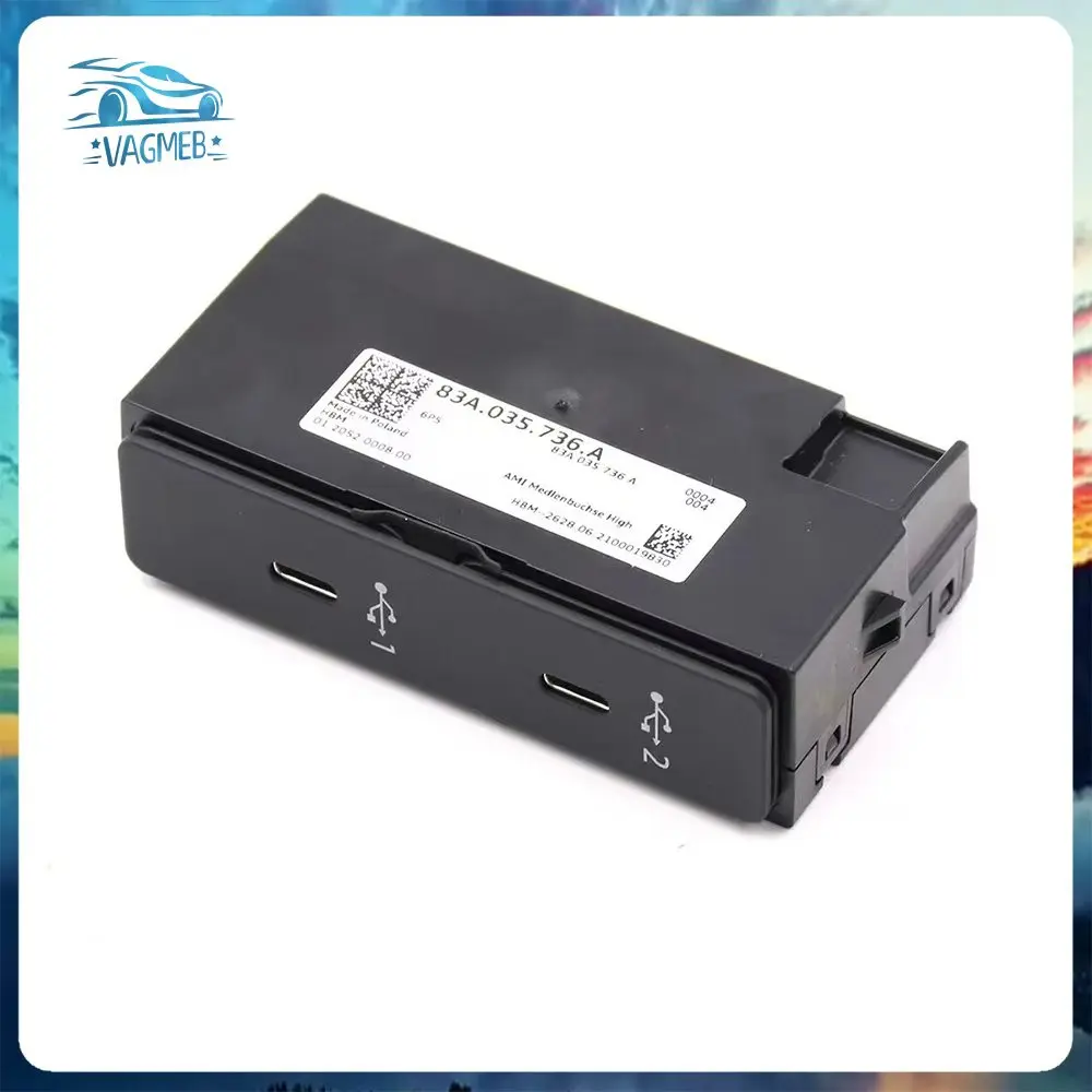 

For Audi A6 A7 A8 Q7 Q8 Q8 E-tron Carplay Switch Dual USB Phone Interface 4N1 035 736 4N1035736