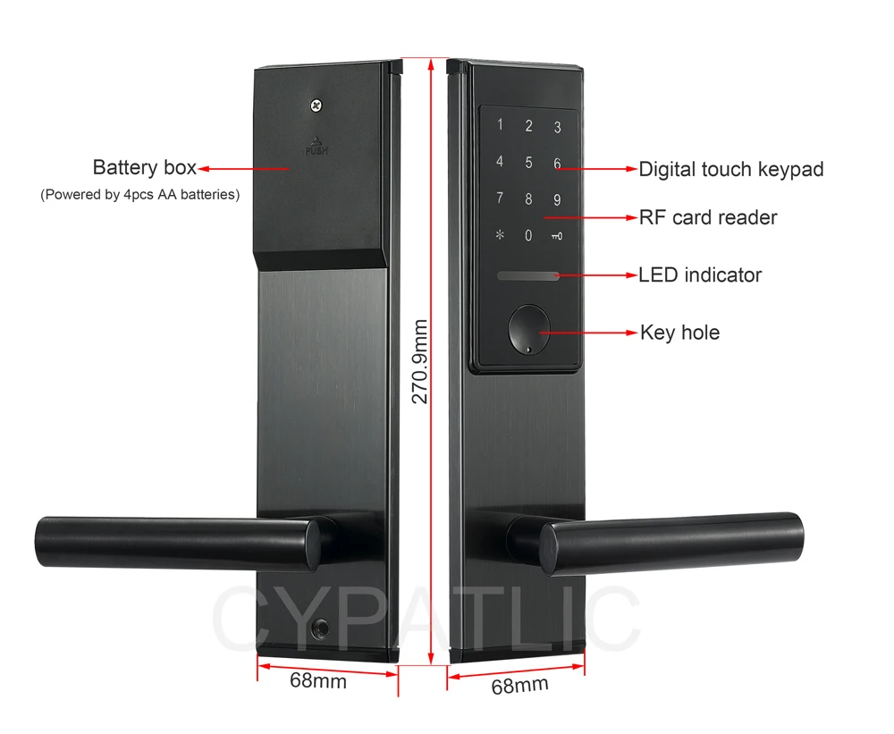 Stainless Steel Smart Door Lock TTlock Wireless Digital Electronic Lock Smart Home Wooden Door Lock