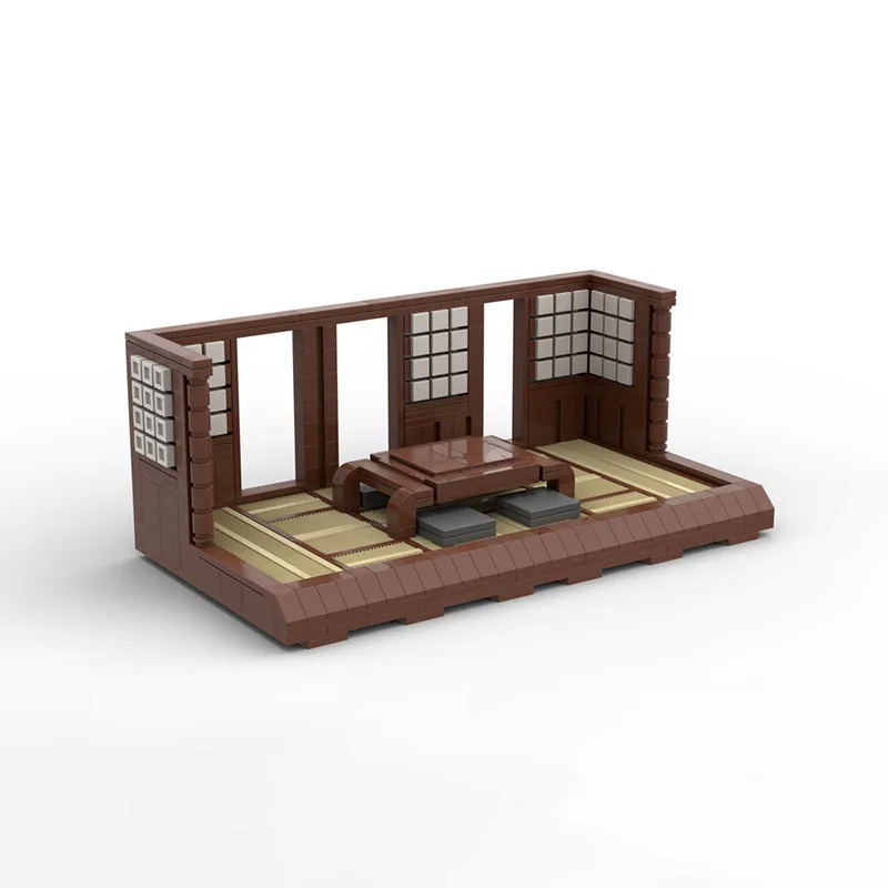 

One corner of the MOC building toy tea room: A model piece for the Zen Tea Meditation Area, a creative assembly toy set for asse