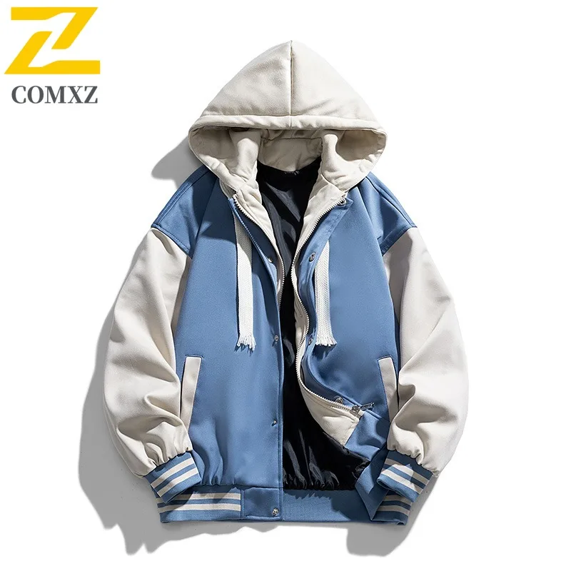 

COMXZ Men Biker Jacket Waterproof Solid Color Cycling Casual Fishing Windbreaker Jacket High-Quality Walking Loose Preppy Coat