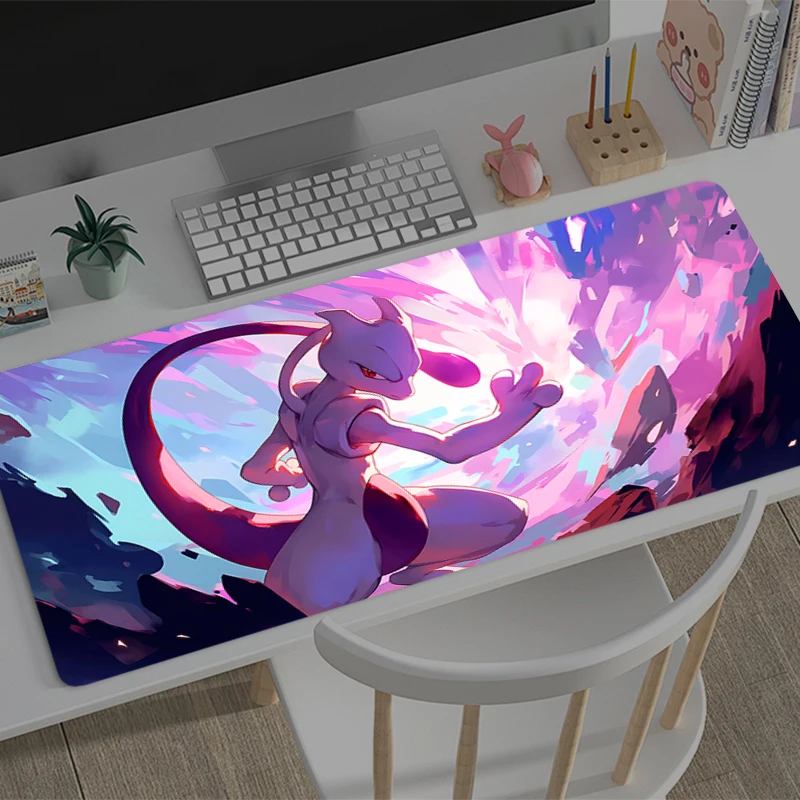 

Mouse pad Large P-Pokemons M-Mewtwo rubber keyboard mouse carpet anti-slip gamer mouse pad laptop coaster PC HD Anime Mousepad