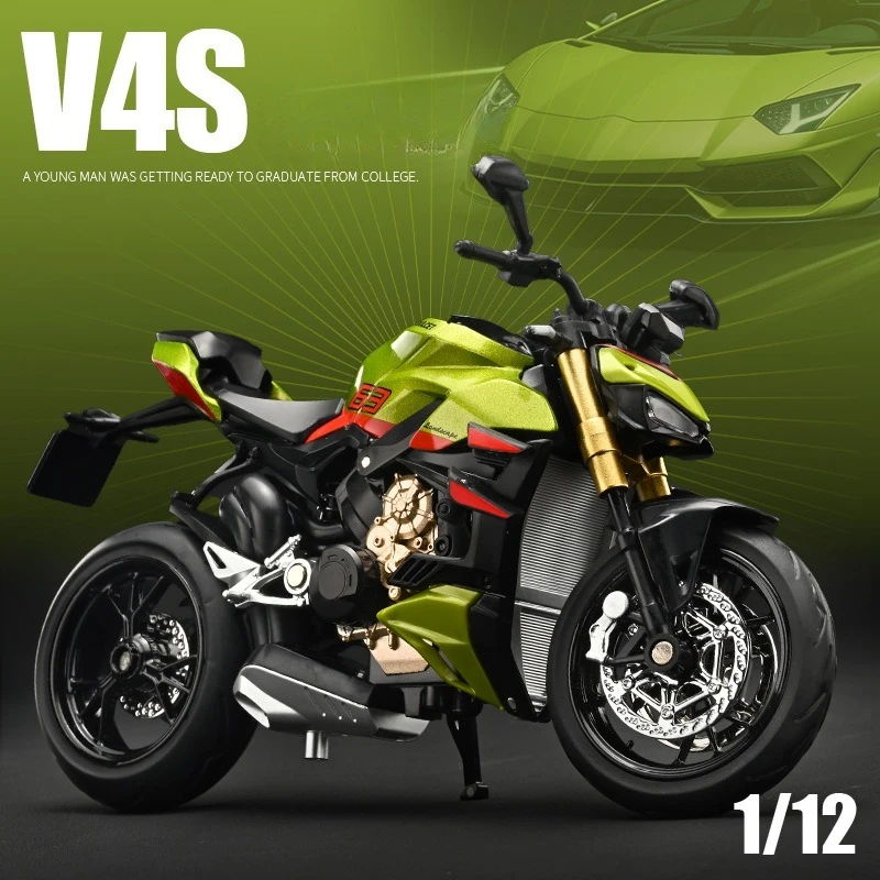 

Simulation 1/12 Scale Ducati V4S Alloy Motorcycle Model Alloy Toy Vehicle Birthday Gift Collection Miniature Voiture Home Decor
