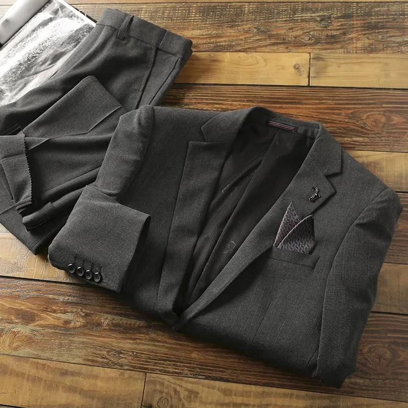 High-end business casual suit Korean version suit and trousers two-piece suit