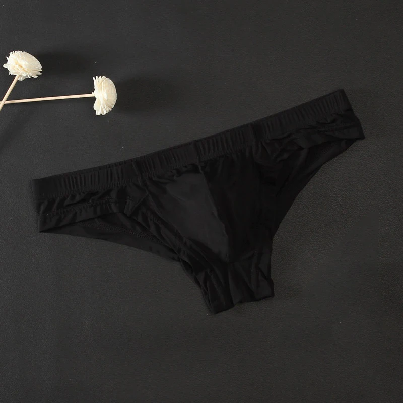 Męskie majtki z gąbką uwypuklającą seksowne przepuszczalne stringi męska bielizna z niskim stanem jednokolorowe figi gejowskie kalesony bielizna erotyczna