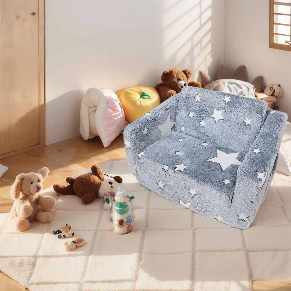 Sofá para niños pequeños 2 en 1, sofá suave para niños pequeños, sofá convertible plegable para tumbona, sofá de juego para niños pequeños plegable para niñas y niños