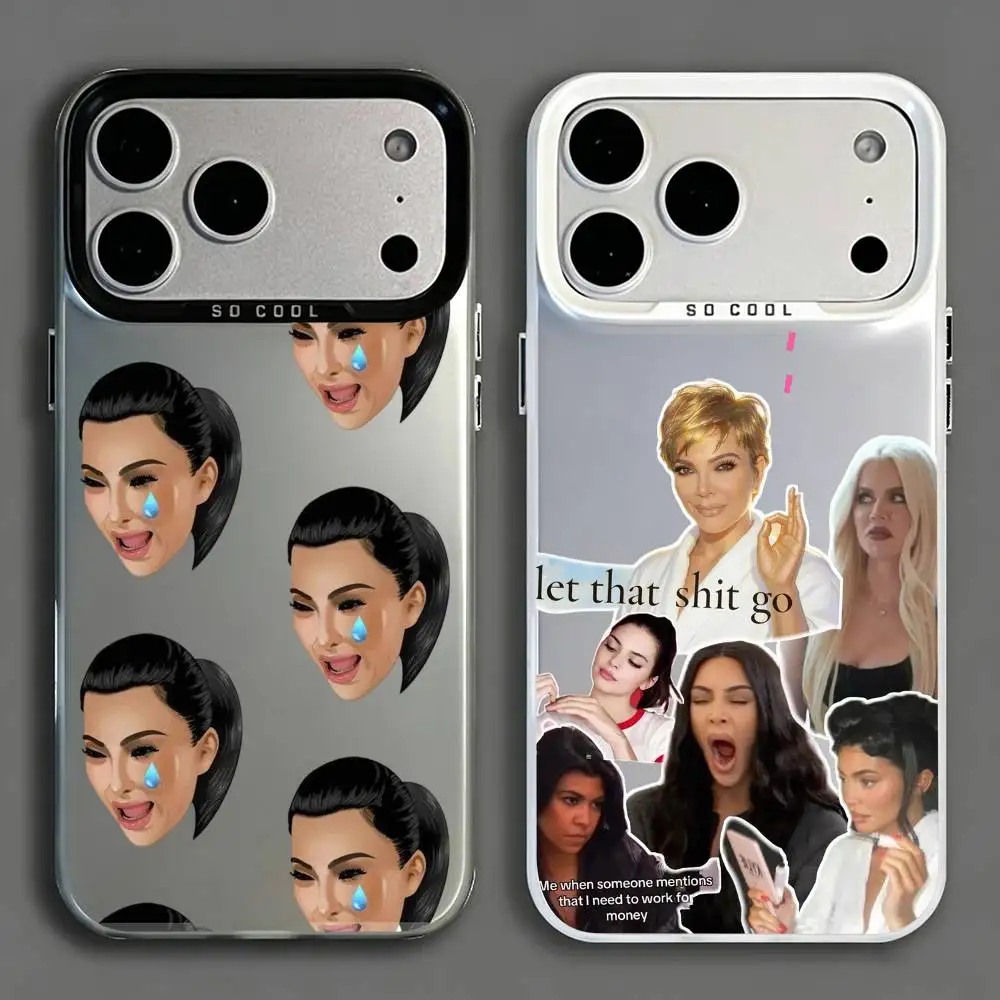 Funny K-Kim K-Kardashian White Phone Case For iPhone 17,16,15,14,13,12,11,Mini,Pro,E,MAX White Candy Matte Cover