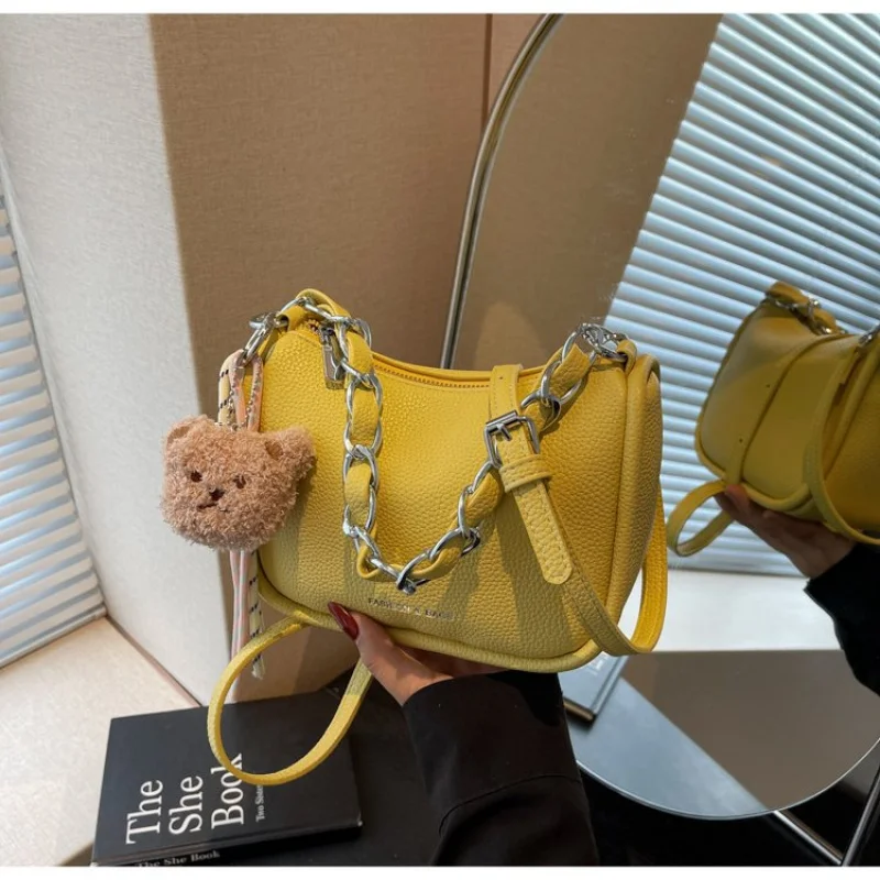 

Fashionable Luxury Brand Leather Women's Shoulder Bag Famous Designer Elegant Classic Daily Vintage Commuter Bag