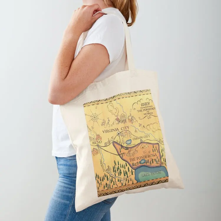 

Map of The Ponderosa from 'Bonanza' Tote Bag Canvas bag canvas shopping bag Woman shopper Women bags