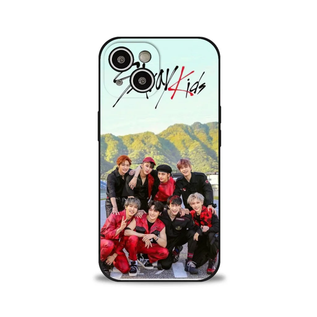 Phone Case For iPhone 15 Pro Max Plus Soft  Silicone Cover KPOP S-Stray K-Kids