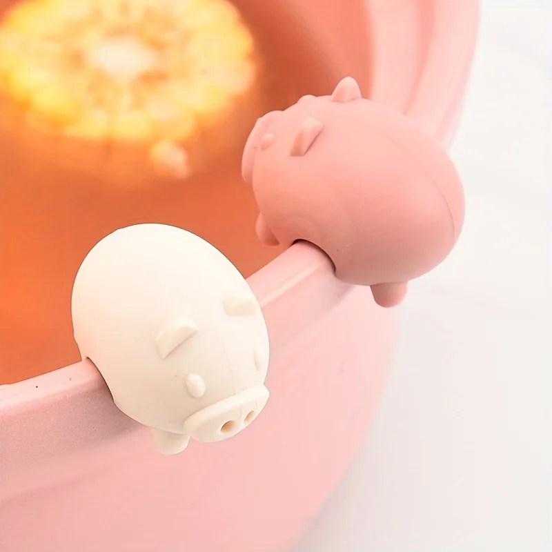 1pc, Cartoon Pig Pig Silicone Anti-overflow Pot Lid Clip,Soup Pot Lid Clip for Boiling Soup,Anti-Overflow Silicone Pot Side Clip