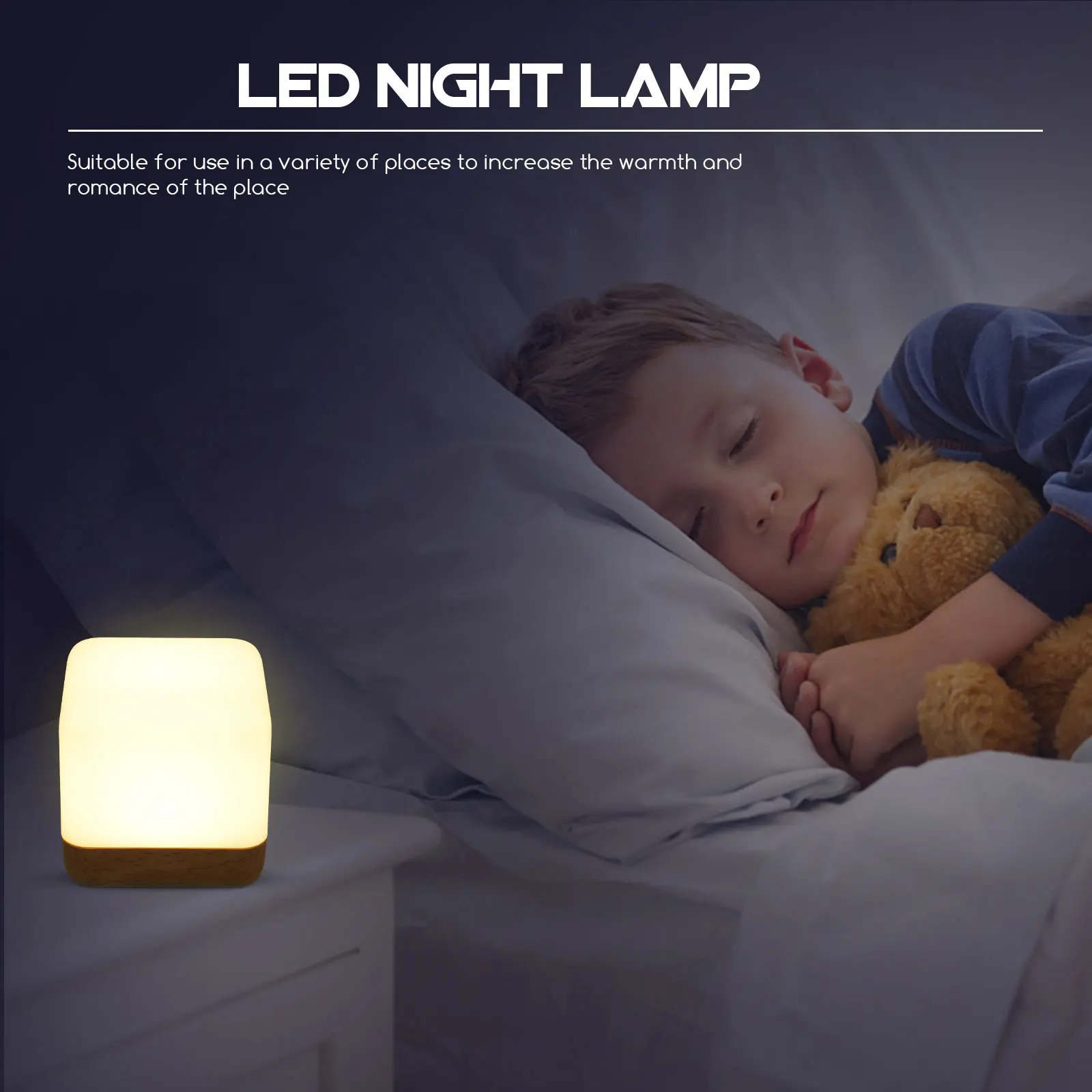 

Cube Lamp ABS HIPS Material USB Night Light Bedside Atmosphere Warm Lighting Effect Automatic Timer Small Night Lamp