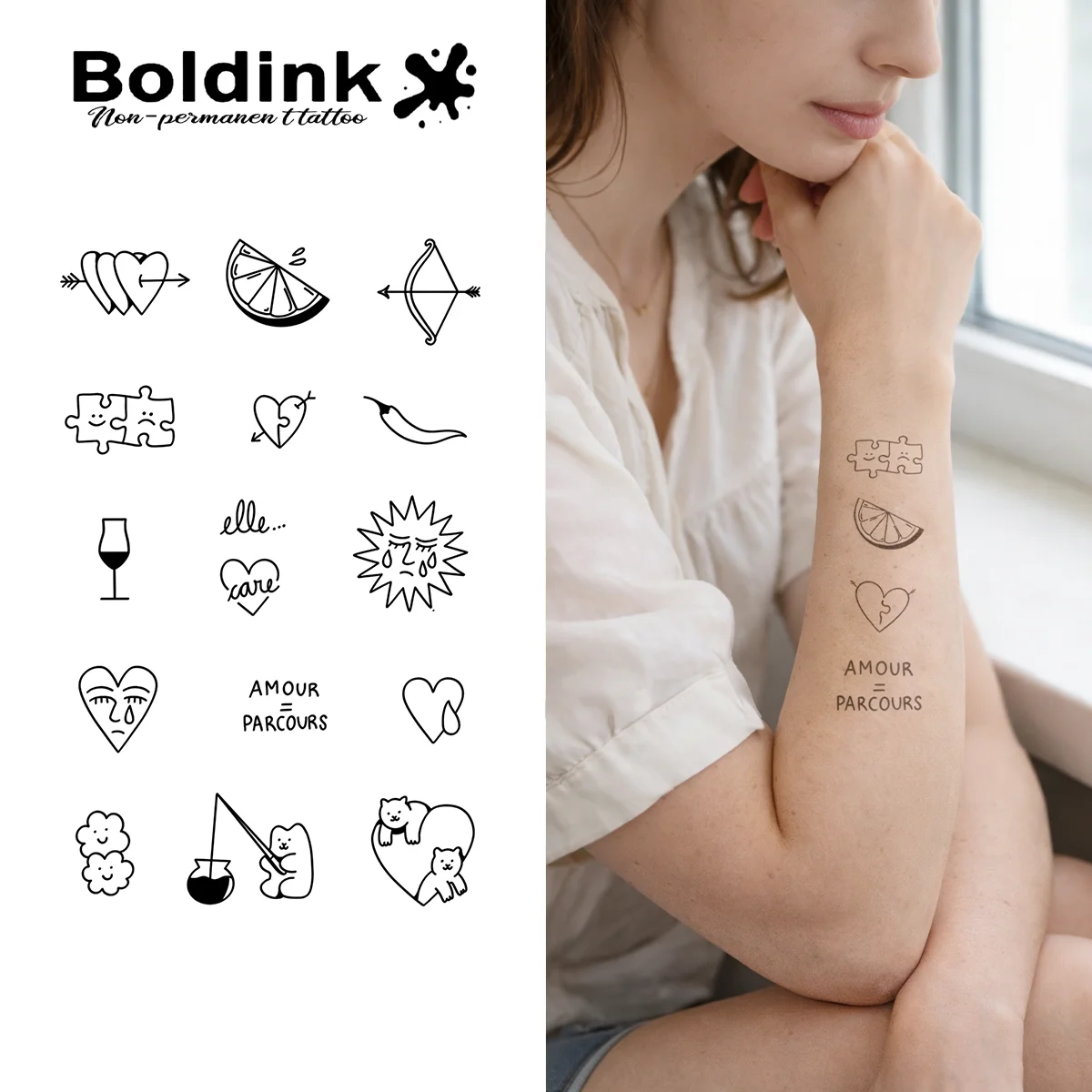 

BOLDINK Emotion Mood Barometer Tattoo Sticker Unisex Stylish Easy Apply Waterproof Long Lasting 1-2 Week