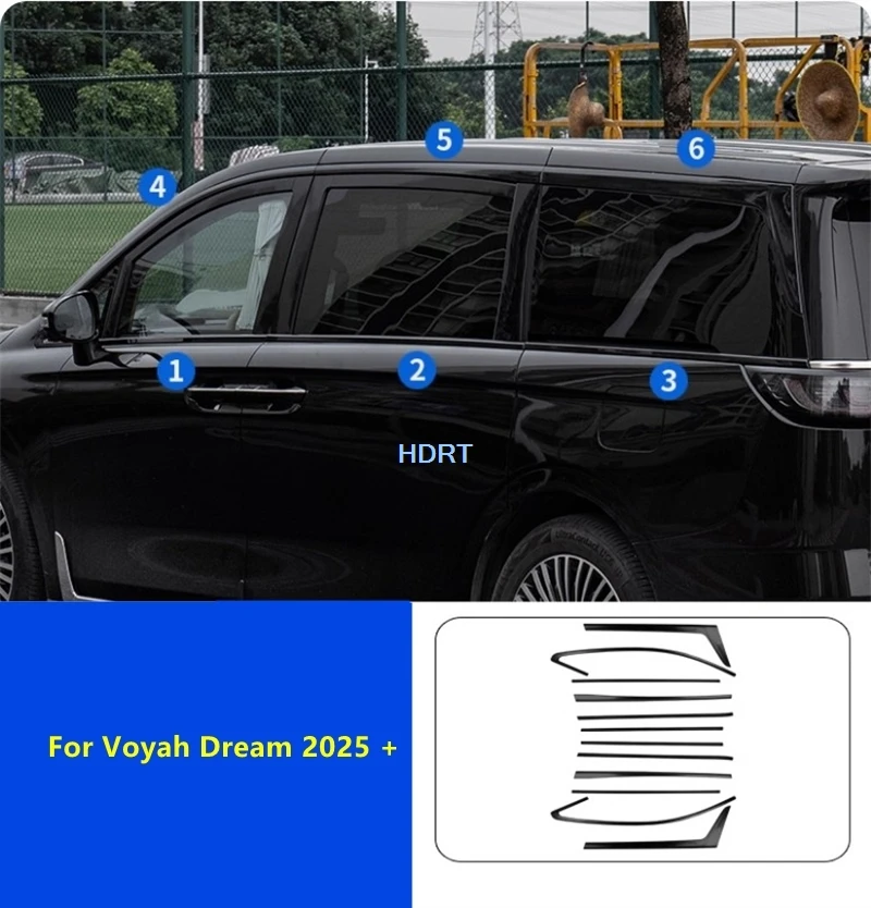 

Car Styling Protector Decoration Accessories Exterior Sticker Fit For Voyah Dream 2025 + Door Window Side Glass Trim Body Kit