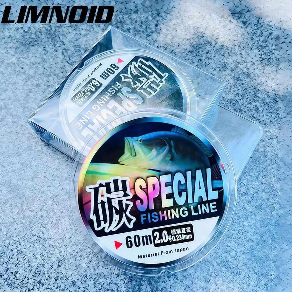 Limnoid 60M Carbon-Angelschnur Hochfeste Anti-Tangle Verschleißfeste Schnur für Süß- und Salzwasser-Angeln