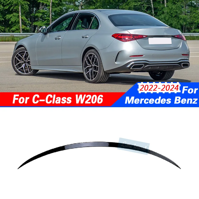 For Mercedes Benz C Class W206 C200 C260 C300 C43 C63 AMG 2022-2024 Rear Spoiler Wing Tail Tuning Top Trunk Lip Spoiler Wing