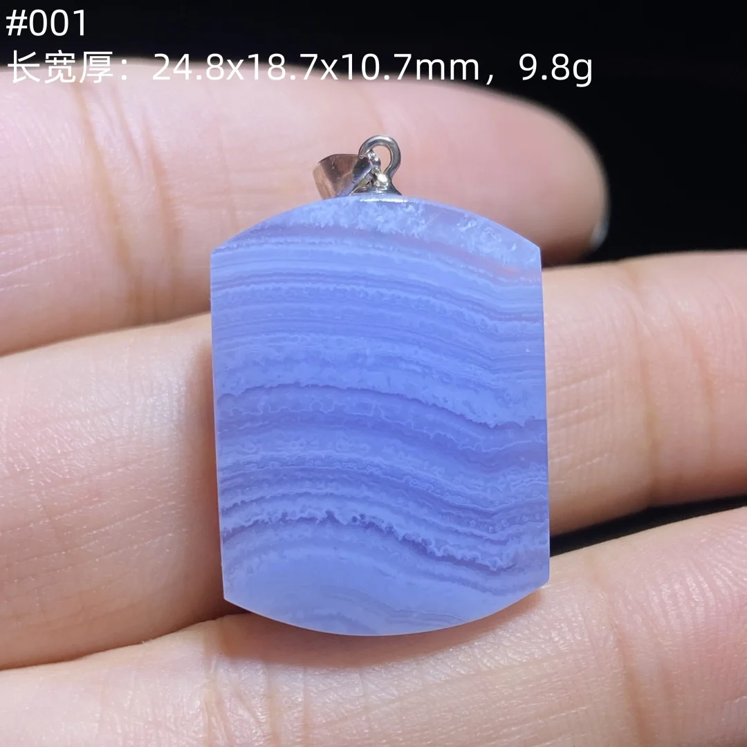 1 Pc Fengbaowu Natural Blue Lace Agate Pendant Water Drop 925 Sterling Silver Reiki Healing Stone Fashion Jewelry Gift For Women