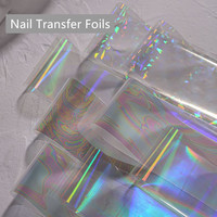 100CM Transparent Holographic Nail Foils for Transfer Paper Aurora  Painting Nails Wraps Ice Cube Clear Nail Art Decorations