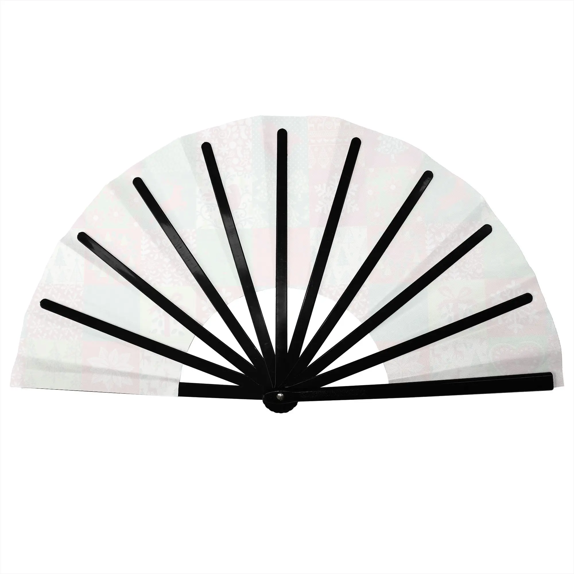 Patchwork Christmas  Folding Hand Fan  Polyester Fabric Fan Cool Summer Accessory Decorative Fans