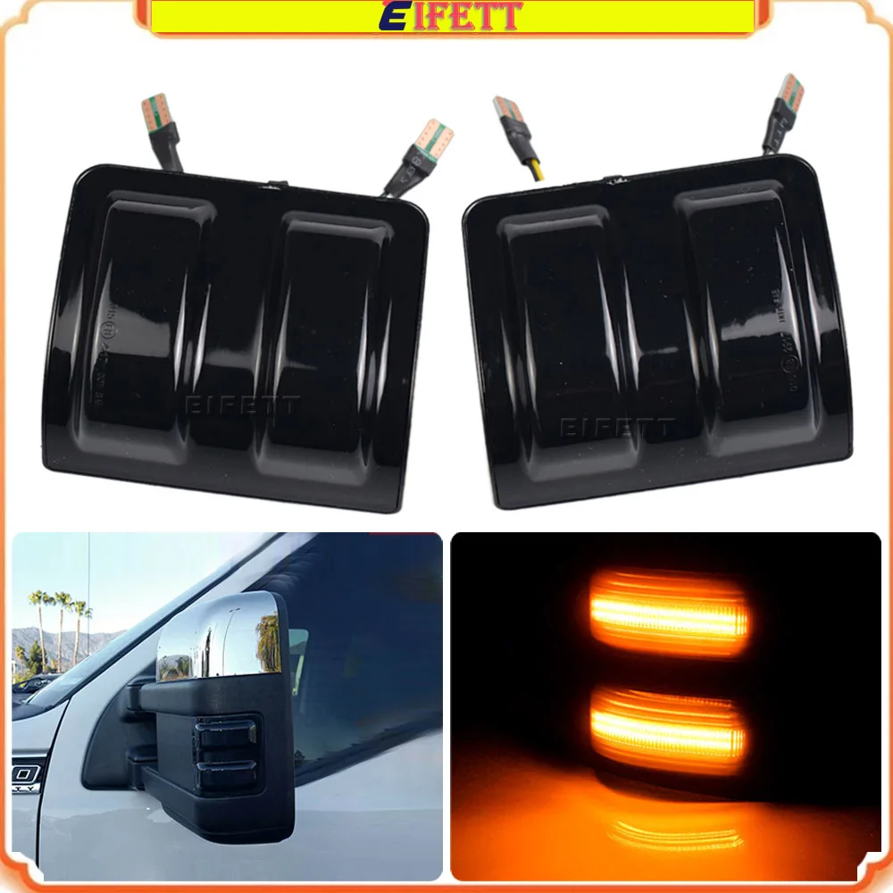 New LED Dynamic Turn Signal Sequential Blinker Side Mirror Indicator Light For Ford F-250 F-350 Super Duty 2008 - 2016