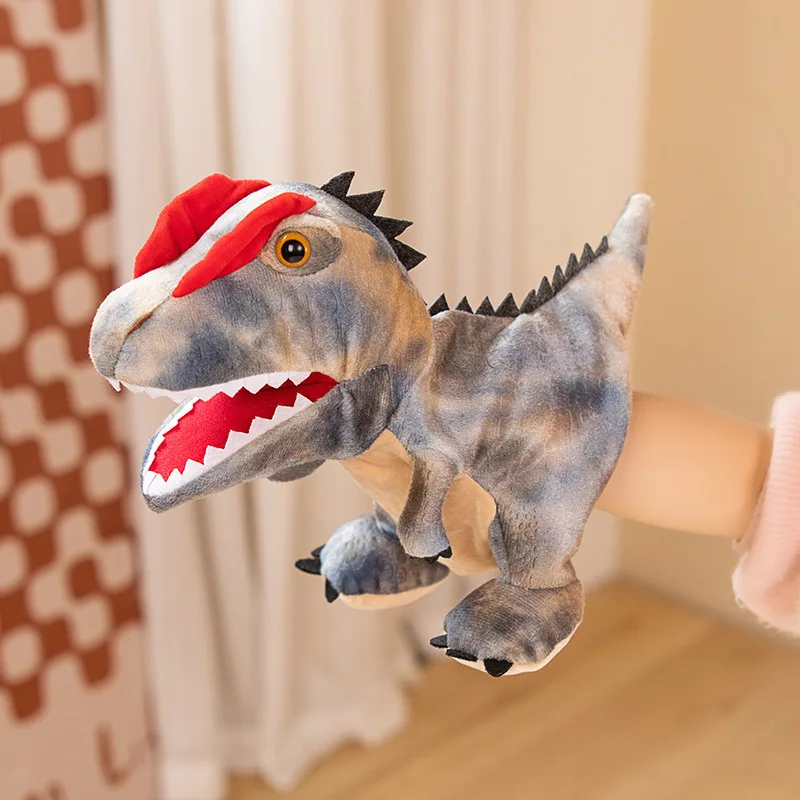 Dinossauro fantoche de mão brinquedo de pelúcia triceratops desempenho prop tiranossauro rex pterosaur educação precoce ventriloquist dedo