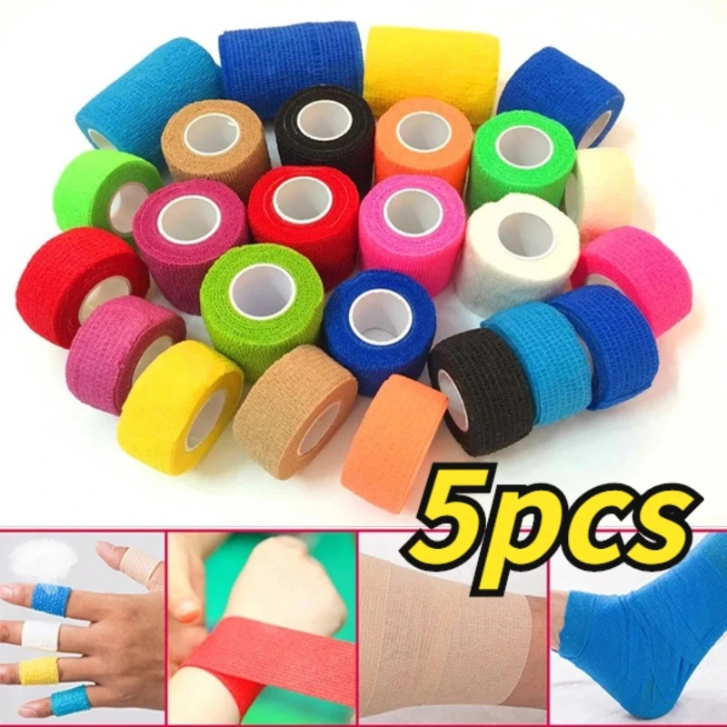 

5PCS Cohesive Bandage Self Adhesive Elastic Breathable Wrap Tape