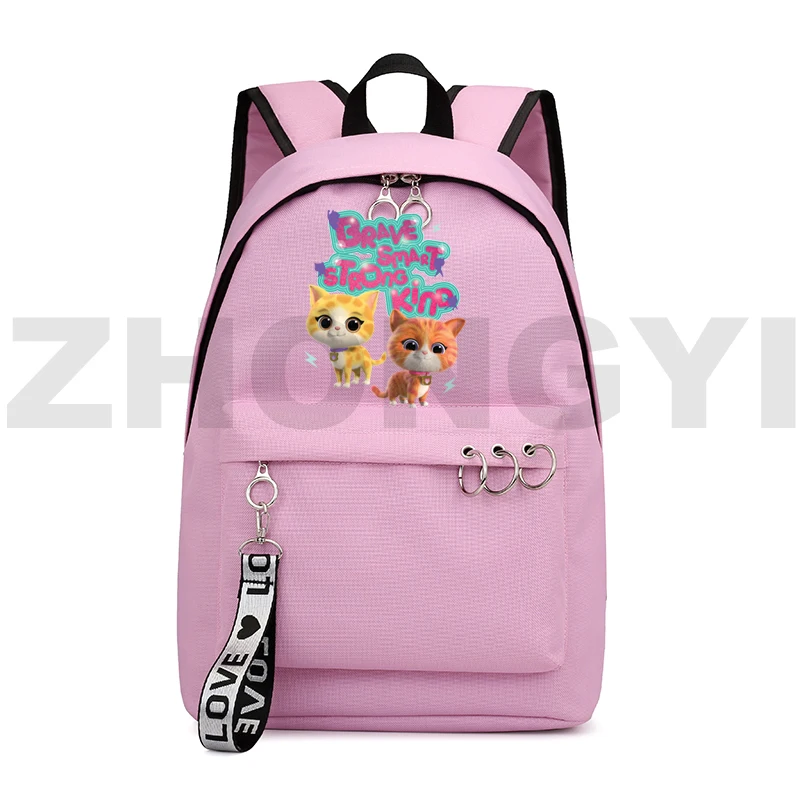 

Fashion Casual SuperKitties Backpacks for Women Black Pink Cute Cartoon SuperKitties Teen Girls Bookbag Travel Waterproof Bags