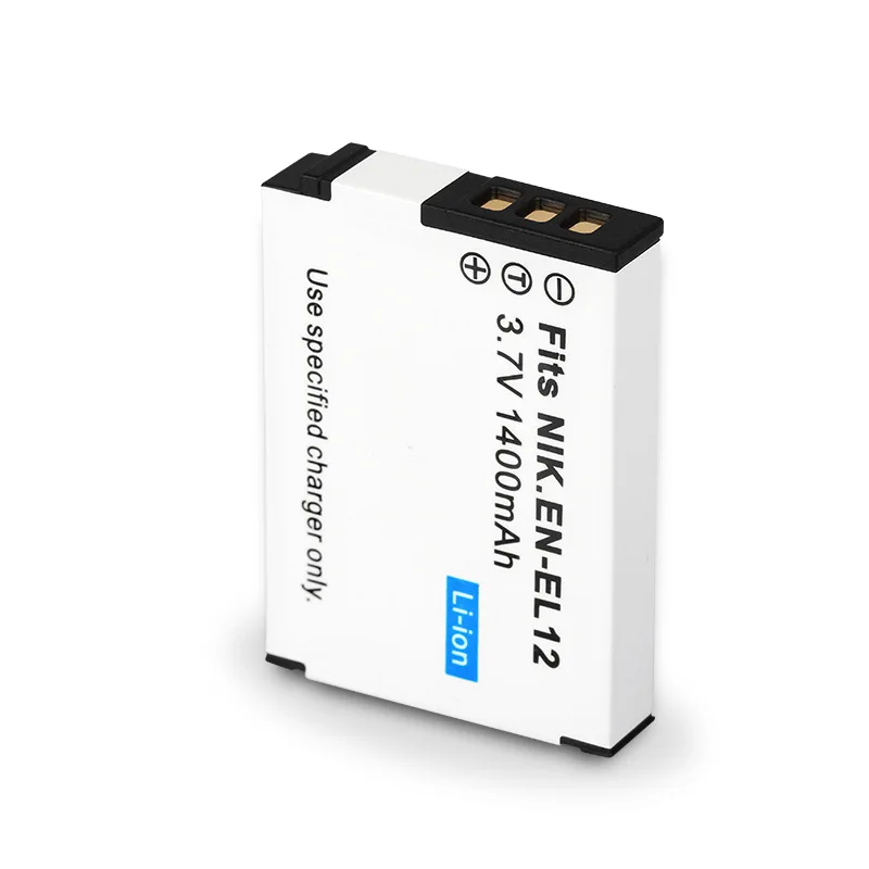 니콘 쿨픽스 A/B 시리즈용 EN-EL12 1400mAh 배터리 USB-C 고속 충전 30% 추가 전력 및 과열 보호