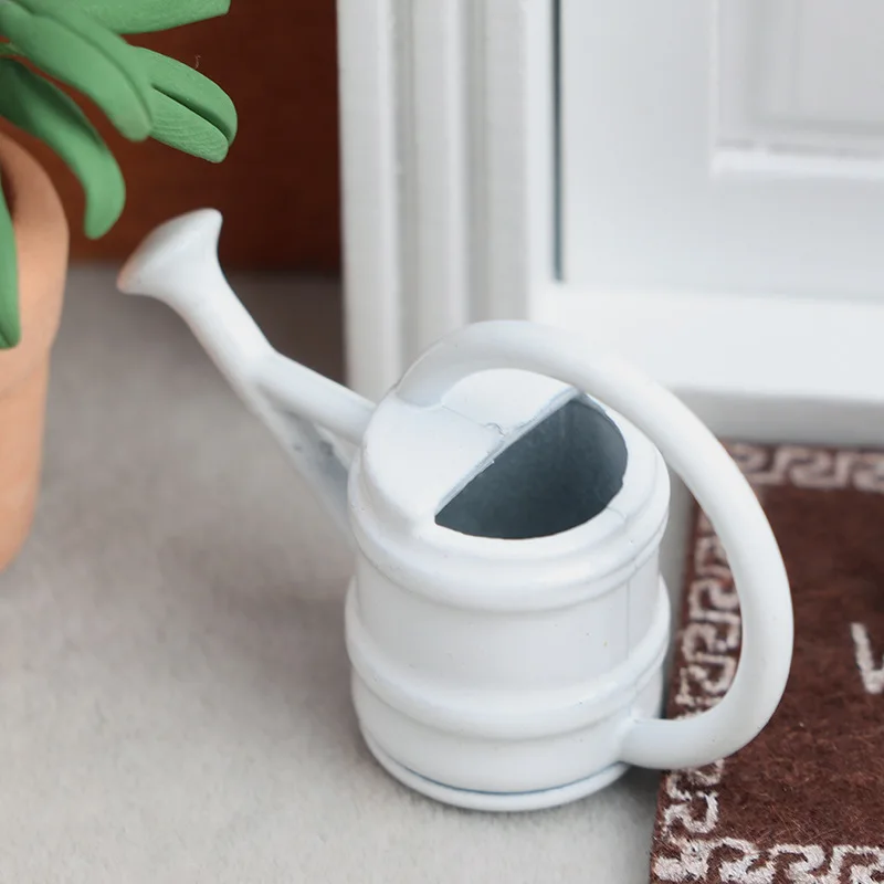 3picecs 1:12 مقياس دمية مصغرة حديقة المشهد الملحقات الأبيض مسقاة دمية ديكور الدعائم